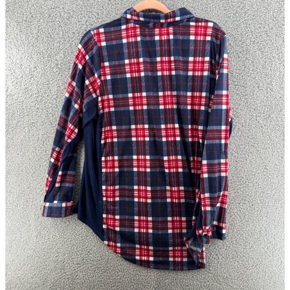 Paper Tee Plaid Button-Up Shirt Red & Blue Cotton Blend Size 2XL - Picture 4 of 7
